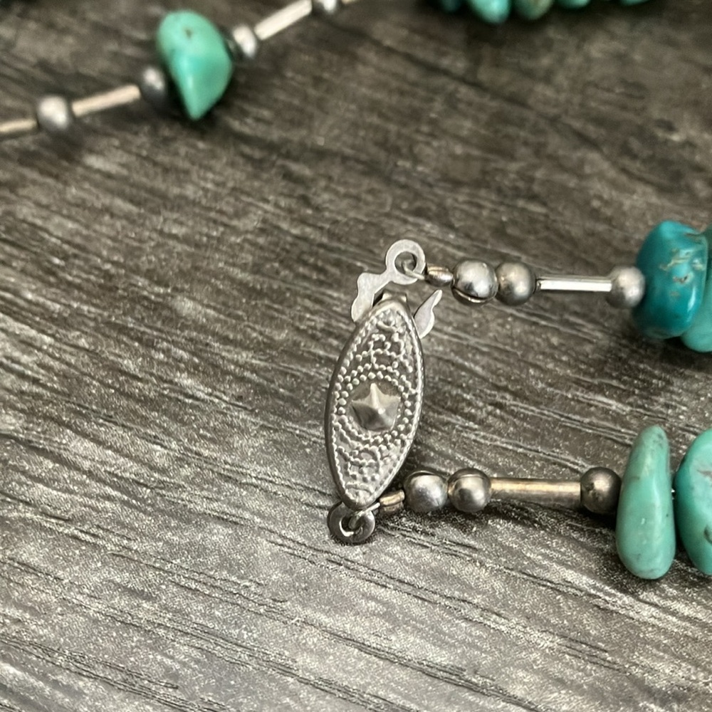 Genuine Turquoise Necklace and Earring Set - Picture 3 of 5